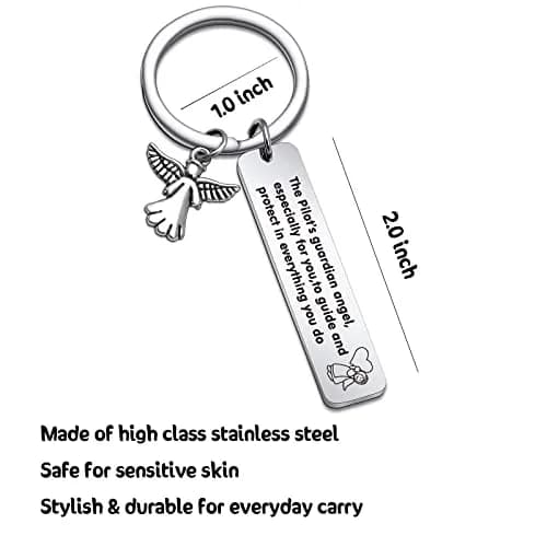 NOTHERS RSZOTW Pilot Prayer Keychain | Stainless Steel Travel Jewelry (70-120 chars) thumbnail 2