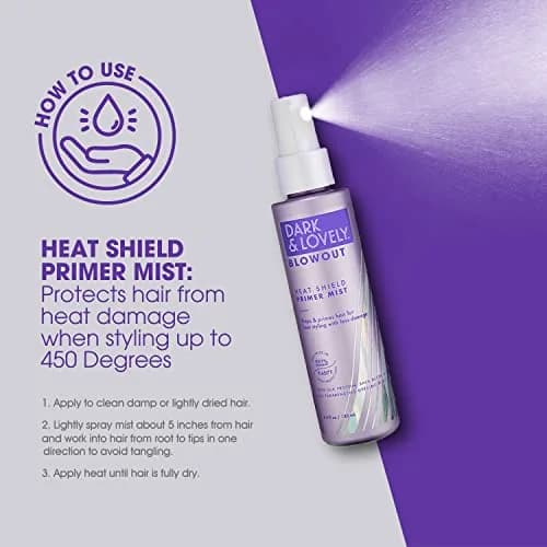 SoftSheen-Carson Dark and Lovely Blowout Heat Shield Hair Primer, 4.4 fl oz | Heat Protectant with Castor Oil for Curly & All Hair Types thumbnail 2