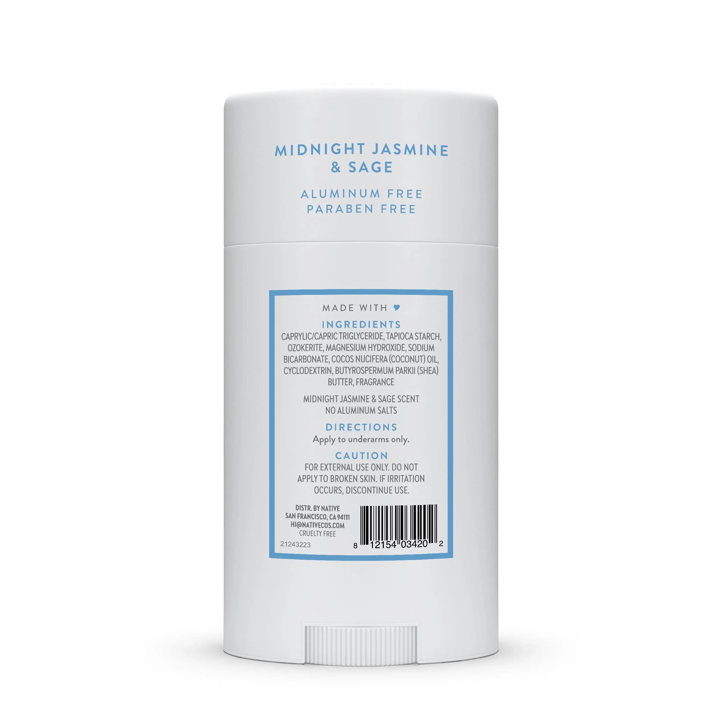 Native Midnight Jasmine & Sage Natural Deodorant Stick 77g (2.65oz) | 72-Hour Odor Control - view 9