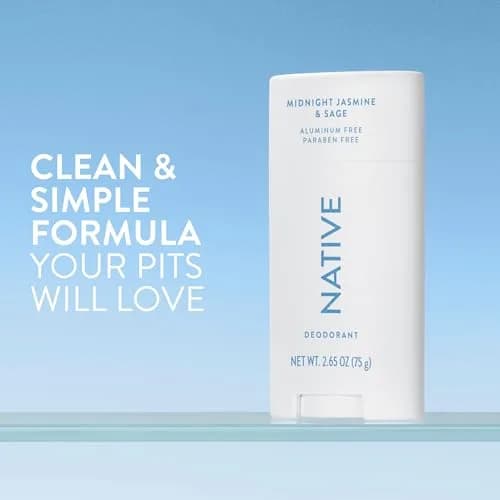 Native Midnight Jasmine & Sage Natural Deodorant Stick 77g (2.65oz) | 72-Hour Odor Control thumbnail 2