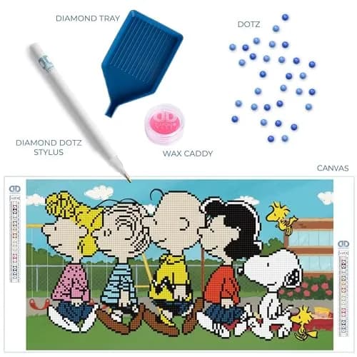 DIAMOND DOTZ The Peanuts Gang Snoopy Diamond Painting Kit for Adults | Sparkling Mosaic Art, 10x18 Inches thumbnail 5