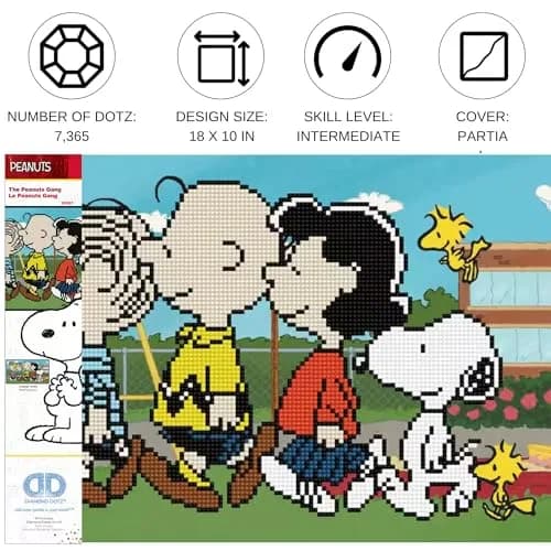 DIAMOND DOTZ The Peanuts Gang Snoopy Diamond Painting Kit for Adults | Sparkling Mosaic Art, 10x18 Inches thumbnail 2