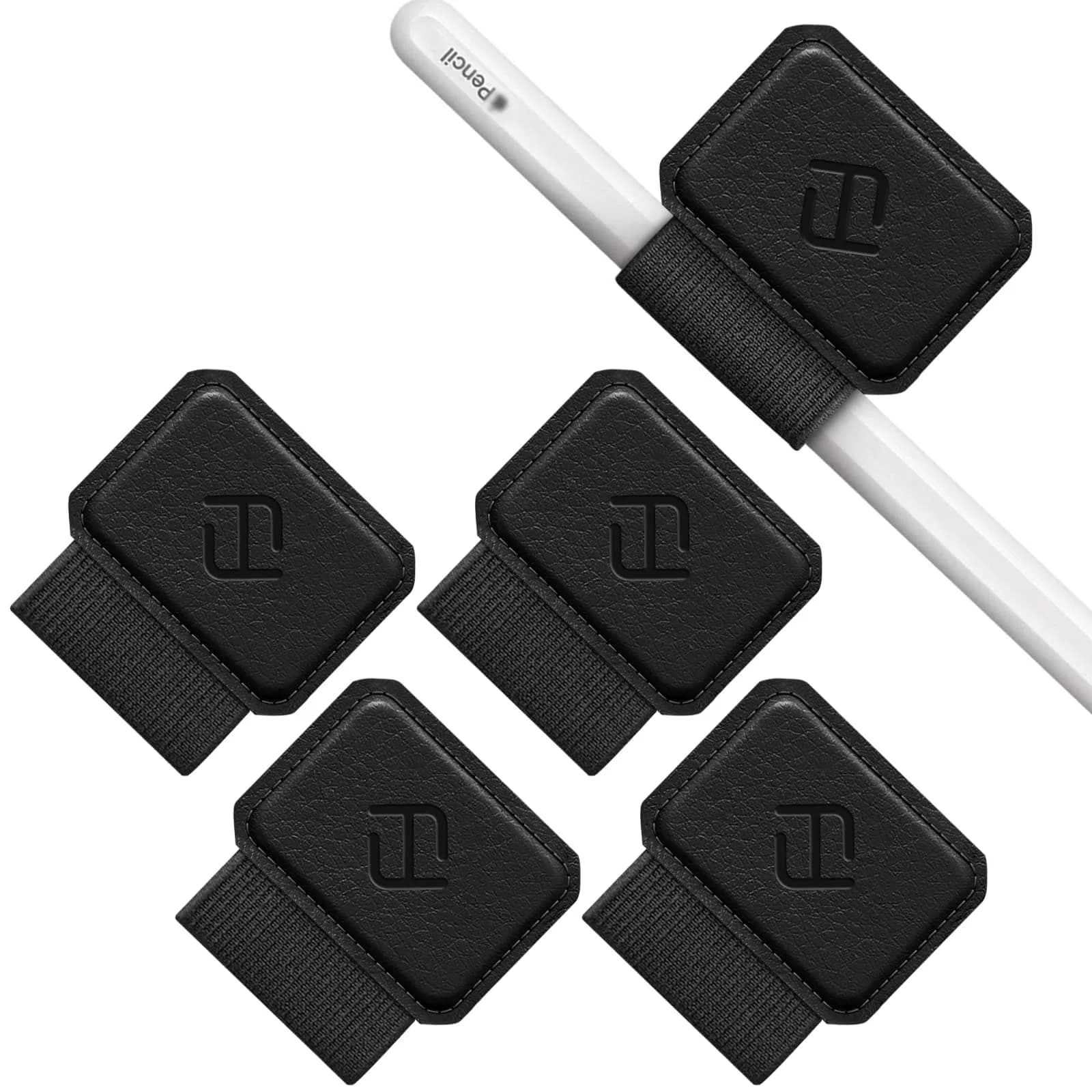FINTIE 4 Pack Pen Loop Holder for Apple Pencil Pro, USB-C/1st/2nd Gen | Secure Elastic Loop for iPad Stylus — Black