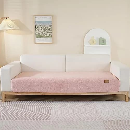 vctops Sherpa Fleece Sofa Couch Cover Pink | Super Soft & Warm Plush 28"x59" thumbnail 4