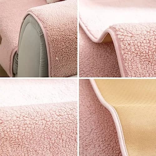 vctops Sherpa Fleece Sofa Couch Cover Pink | Super Soft & Warm Plush 28"x59" thumbnail 6
