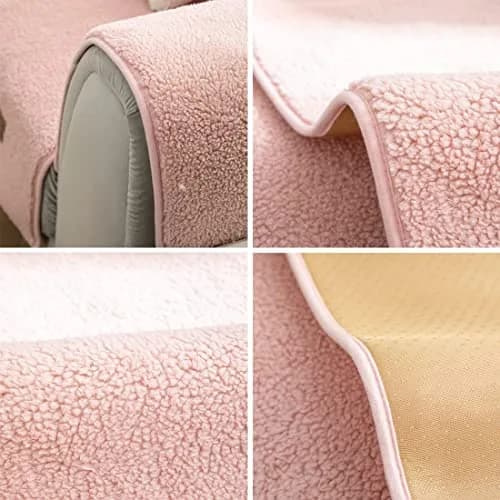 vctops Sherpa Fleece Sofa Couch Cover 36"x36" | Super Soft Plush Fuzzy Non Slip Furniture Protector (Pink) thumbnail 6