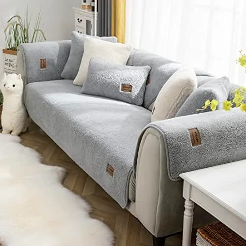 vctops Sherpa Fleece Sofa Couch Cover 28"x47" | Super Soft Warm Plush Furniture Protector thumbnail 1