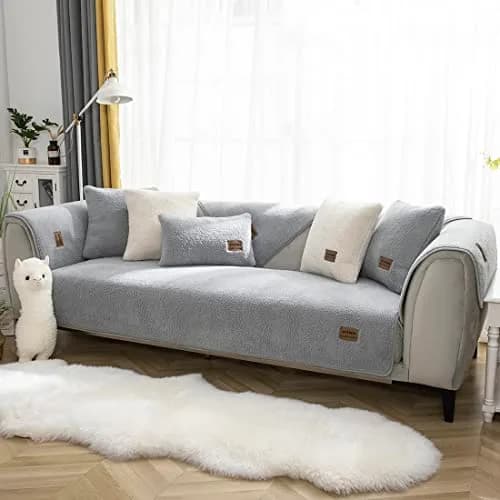 vctops Sherpa Fleece Sofa Couch Cover 28"x47" | Super Soft Warm Plush Furniture Protector thumbnail 5