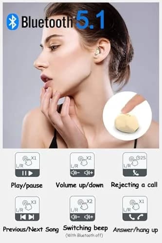 SZHTFX Invisible Mini Wireless Bluetooth Earbuds | 4-Hour Playtime thumbnail 5