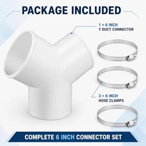 Enenes Duct Splitter 6 Inch 3 Way Duct Connector for HVAC, Dryer Vent Hose | Seamless Ventilation System Accessory thumbnail 8
