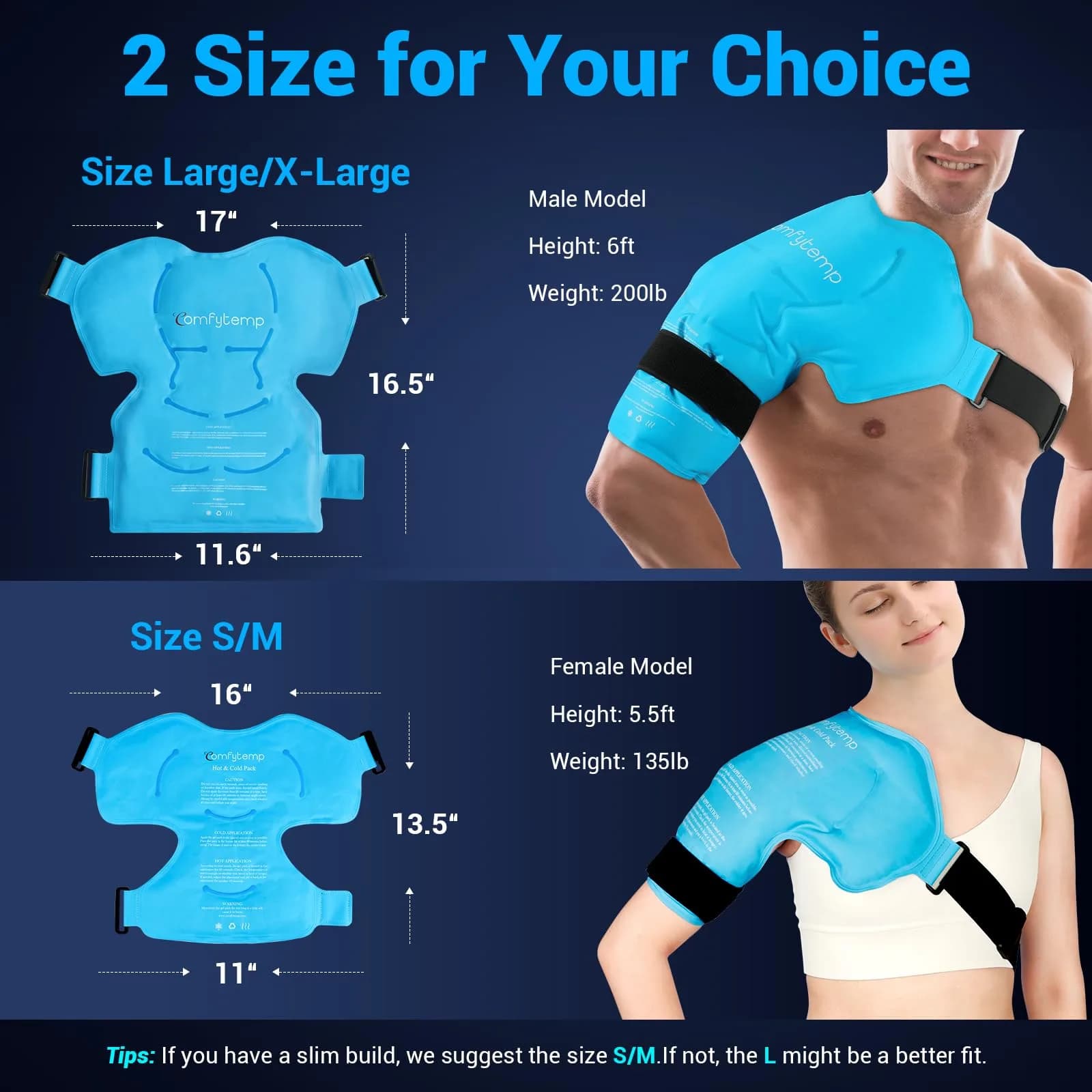 Comfytemp Shoulder Ice Pack Wrap with Gel Pack, Large/X-Large | Rotator Cuff Pain Relief & Recovery - view 2