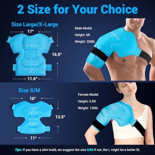 Comfytemp Shoulder Ice Pack Wrap with Gel Pack, Large/X-Large | Rotator Cuff Pain Relief & Recovery thumbnail 2