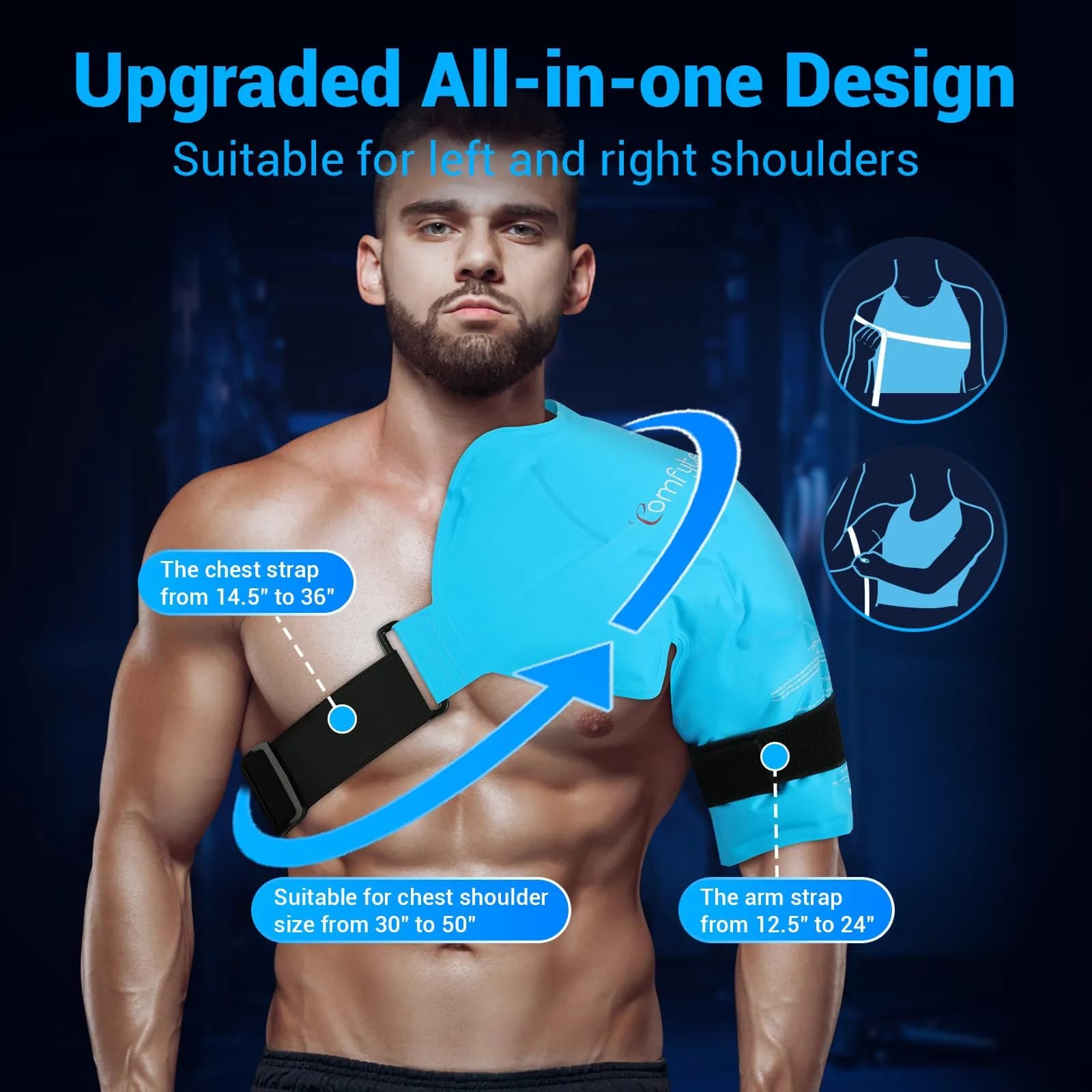 Comfytemp Shoulder Ice Pack Wrap with Gel Pack, Large/X-Large | Rotator Cuff Pain Relief & Recovery - view 3