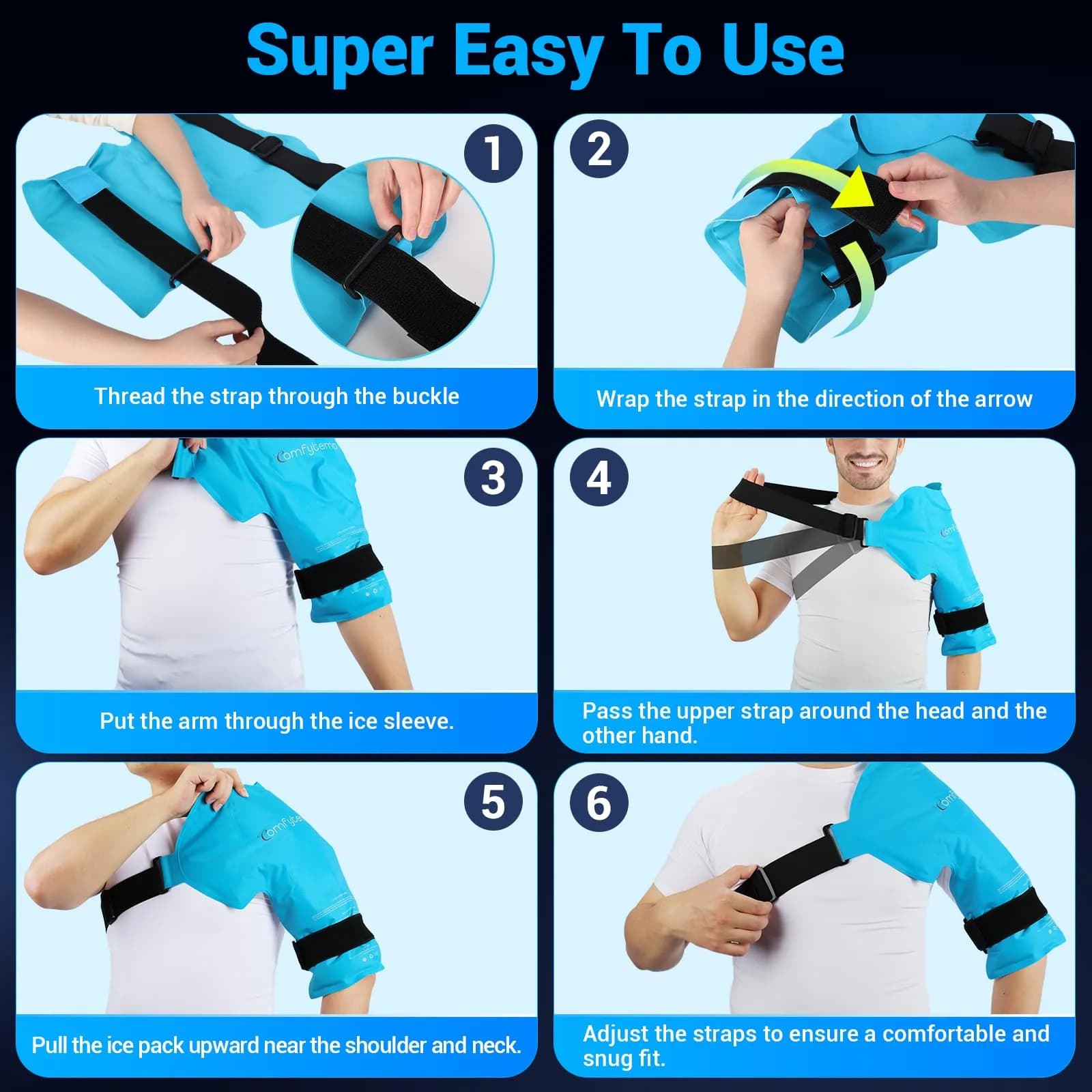 Comfytemp Shoulder Ice Pack Wrap with Gel Pack, Large/X-Large | Rotator Cuff Pain Relief & Recovery - view 4
