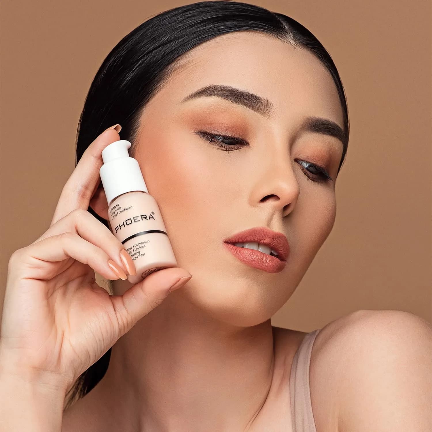 PHOERA Matte Liquide Foundation Full Coverage with Kabuki Brushes (101 Porcelain + 102 Nude) | 30ml (1.01 Fl Oz) | Waterproof & Oil-Controlling - view 7