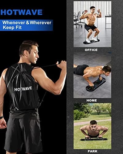 HOTWAVE Push Up Board, Portable Foldable 20 in 1 Home Gym Equipment for Men & Women thumbnail 4
