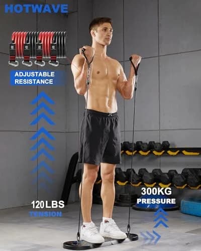 HOTWAVE Push Up Board, Portable Foldable 20 in 1 Home Gym Equipment for Men & Women thumbnail 3