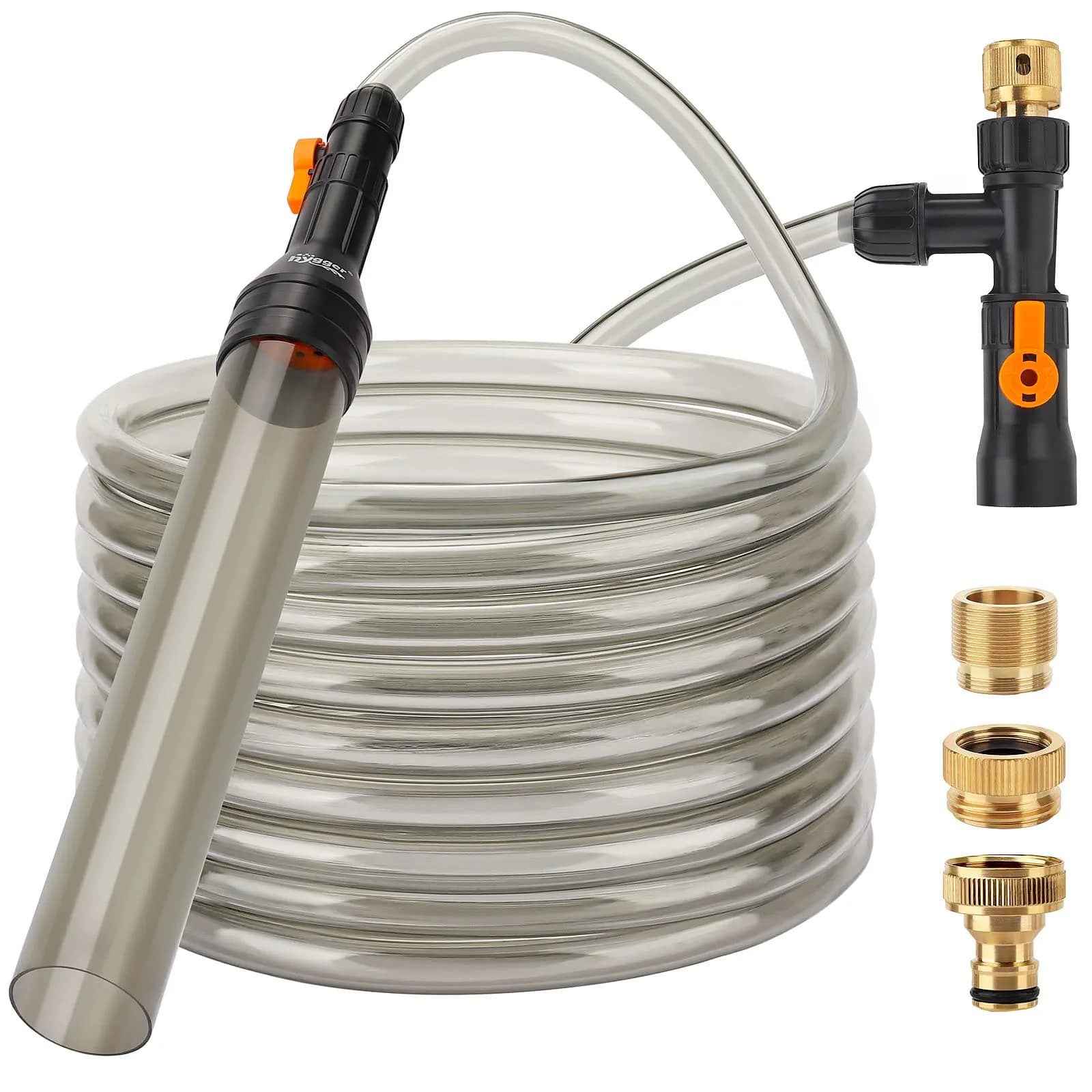 hygger Aquarium Water Change Kit with Metal Faucet Connector 25FT | Easy Gravel Vacuum & Drain