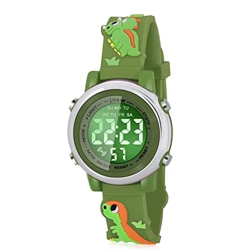 Viposoon Boys' Cartoon Watch Green Silicone Strap | 3ATM Water Resistant Digital Watch for Kids Ages 3-10 thumbnail 1