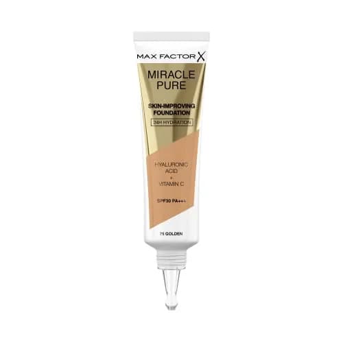 Max Factor Miracle Pure Skin-Improving Foundation 75 Golden | Hydrating, Collagen-Boosting, SPF 30, 30ml thumbnail 2