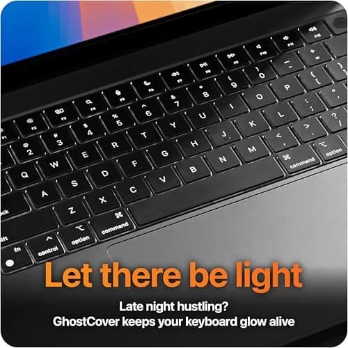 UPPERCASE GhostCover Ultra Thin Keyboard Protector for MacBook Pro 14"/16" & Air 13"/15" M1-M5, Clear | US ANSI Layout thumbnail 3