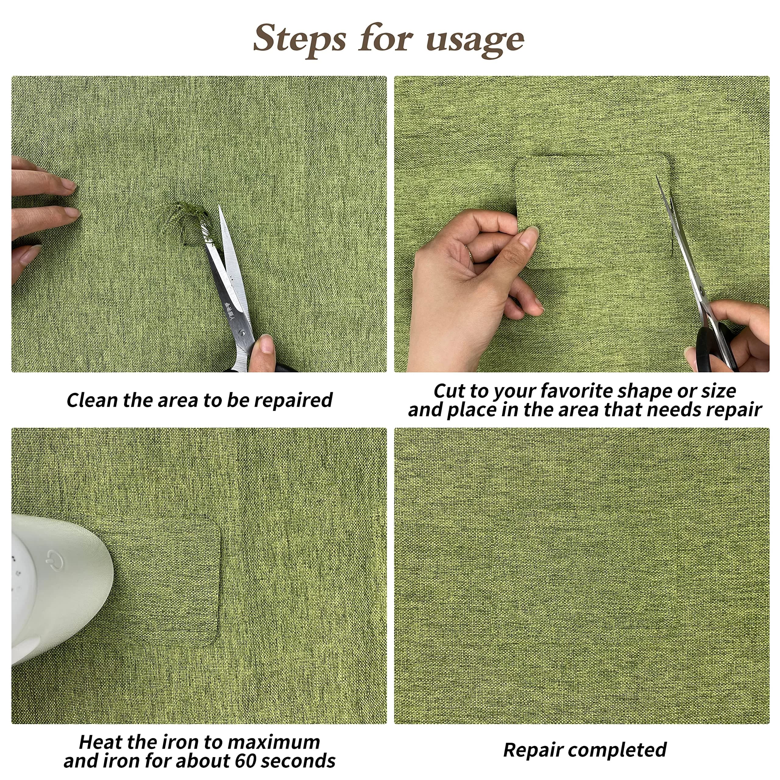 KING MOUNTAIN Dark Grey Linen Canvas Iron-On Repair Patch Roll - Waterproof Fabric Mending Tape (3"x60") - view 6