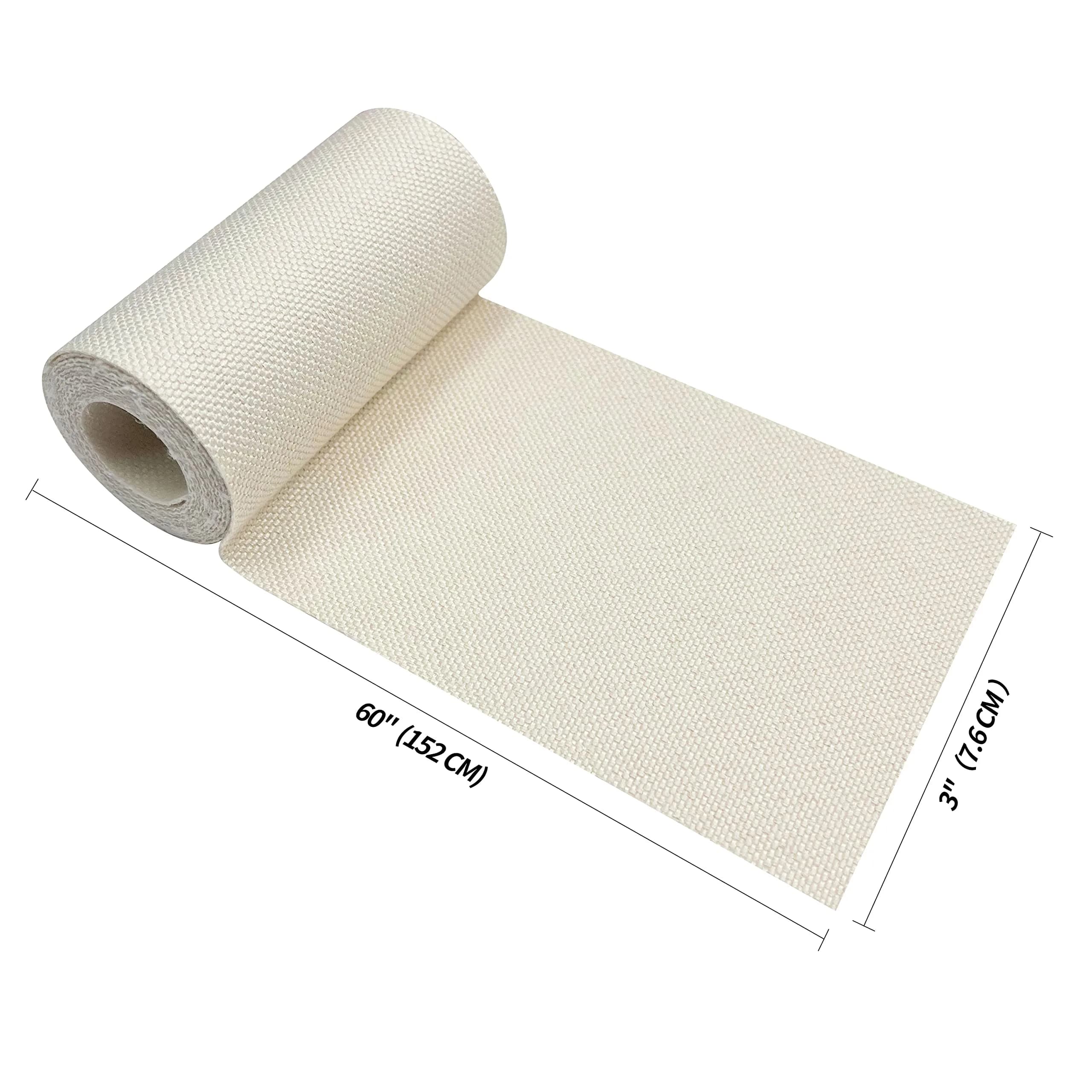 KING MOUNTAIN Off-White Linen Canvas Iron-On Repair Patch Roll (3"x60") | Waterproof Fabric Mending for Sofas, Tents, Clothes - view 2