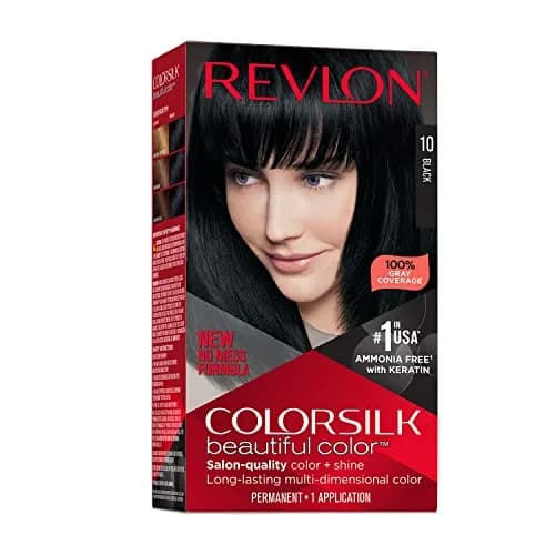 Revlon Colorsilk Beautiful Color Permanent Hair Color 010 Black | Ammonia-Free Gray Coverage thumbnail 1