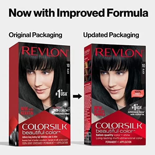 Revlon Colorsilk Beautiful Color Permanent Hair Color 010 Black | Ammonia-Free Gray Coverage thumbnail 7