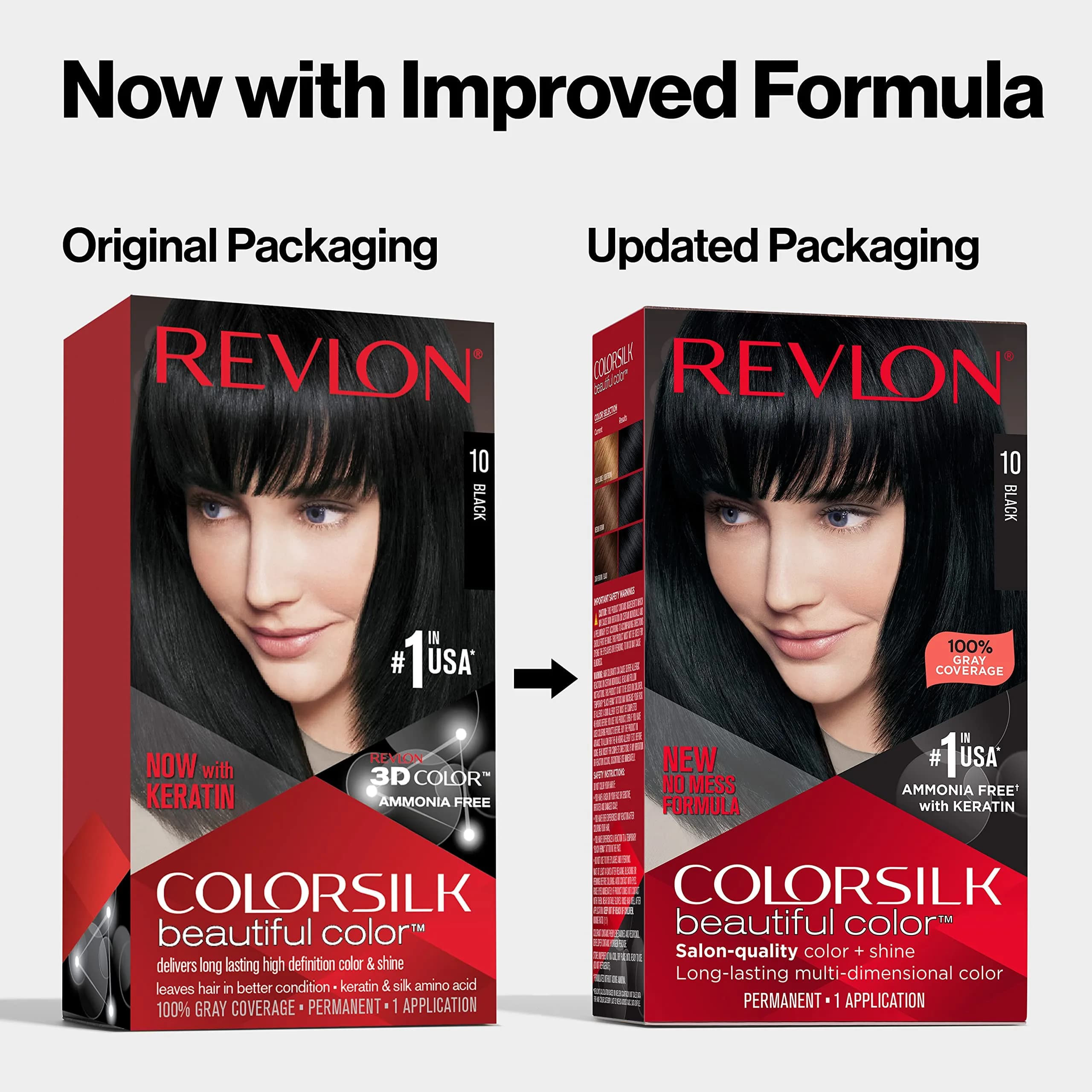 Revlon Colorsilk Beautiful Color Permanent Hair Color 010 Black | Ammonia-Free Gray Coverage - view 7