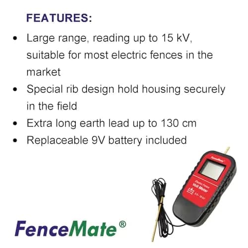 FenceMate Digital Volt Meter for Electric Fence, Range up to 15,000 V | 15kV Output Testing thumbnail 3