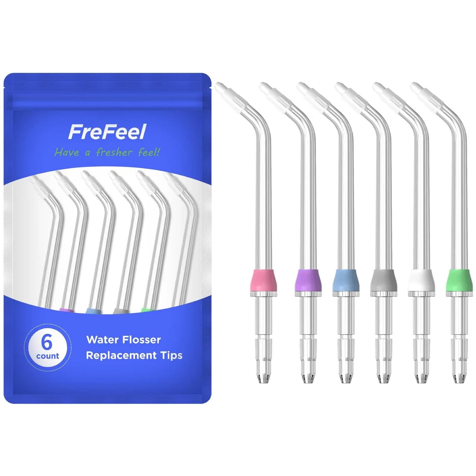 FreFeel Replacement Orthodontic Tips for Waterpik Water Flosser | 6 Count (Pack of 1) — 6 Orthodontic Tips