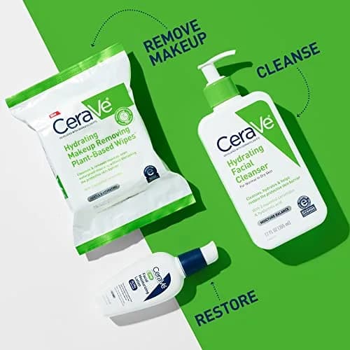 CeraVe Makeup Remover Wipes, Plant Based Face Wipes with Glycerin, 25ct | Hydrating, Gentle & Biodegradable thumbnail 6