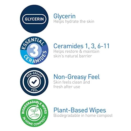 CeraVe Makeup Remover Wipes, Plant Based Face Wipes with Glycerin, 25ct | Hydrating, Gentle & Biodegradable thumbnail 4