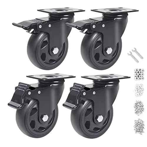 YAEMIKY 4 Inch Heavy Duty Plate Casters 2000lbs | Swivel with Dual Locking for Cart & Furniture thumbnail 1