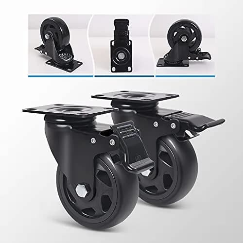 YAEMIKY 4 Inch Heavy Duty Plate Casters 2000lbs | Swivel with Dual Locking for Cart & Furniture thumbnail 6