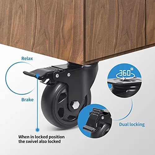 YAEMIKY 4 Inch Heavy Duty Plate Casters 2000lbs | Swivel with Dual Locking for Cart & Furniture thumbnail 7