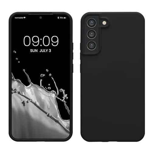 kwmobile Black Matte TPU Silicone Case for Samsung Galaxy S22 Plus | Non-Slip Grip & Shockproof Protection thumbnail 1