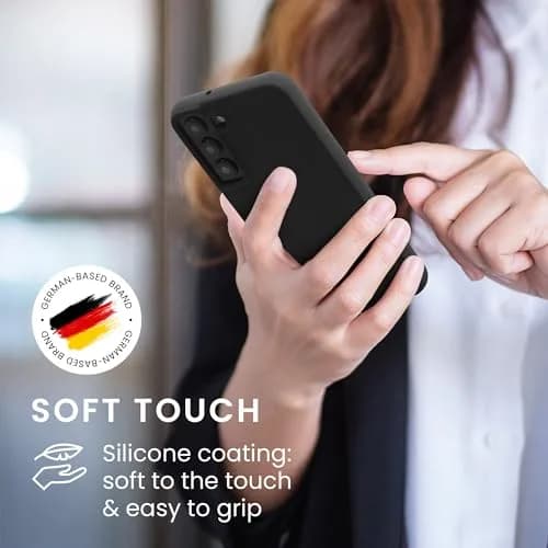 kwmobile Black Matte TPU Silicone Case for Samsung Galaxy S22 Plus | Non-Slip Grip & Shockproof Protection thumbnail 4