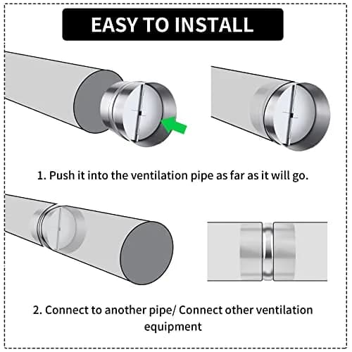 Miuwauer 4 Inch Backdraft Damper HVAC Duct Blocker | Prevents Airflow When Fan Is Off thumbnail 4