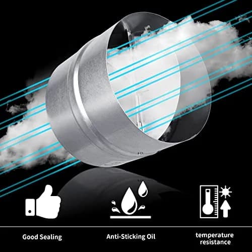 Miuwauer 4 Inch Backdraft Damper HVAC Duct Blocker | Prevents Airflow When Fan Is Off thumbnail 5