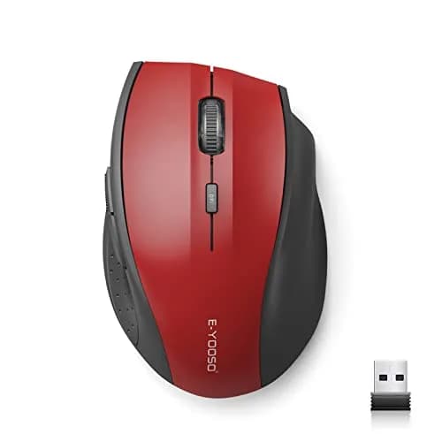E-YOOSO Wireless Mouse for Laptop | 5-Level 4800 DPI, 18 Months Battery Life, Cordless 2.4GHz, Red thumbnail 1