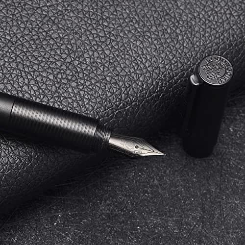 erofa H3 Fountain Pen Titanium Black Fine Nib with Bamboo Clip, Aluminum Alloy Writing Pen 13.5cm (5.3in) thumbnail 4