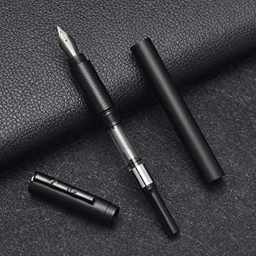 erofa H3 Fountain Pen Titanium Black Fine Nib with Bamboo Clip, Aluminum Alloy Writing Pen 13.5cm (5.3in) thumbnail 5