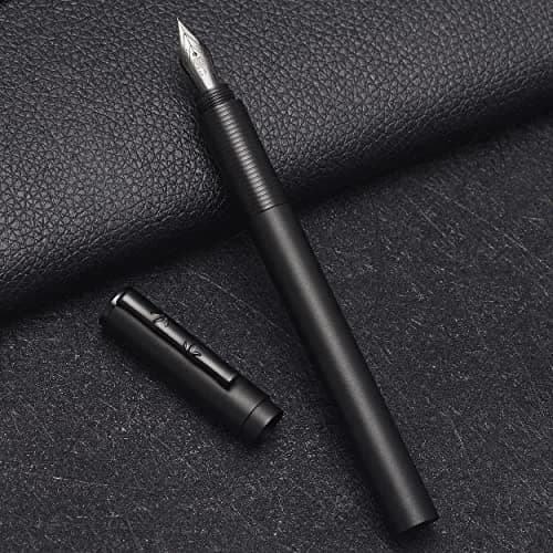 erofa H3 Fountain Pen Titanium Black Fine Nib with Bamboo Clip, Aluminum Alloy Writing Pen 13.5cm (5.3in) thumbnail 1