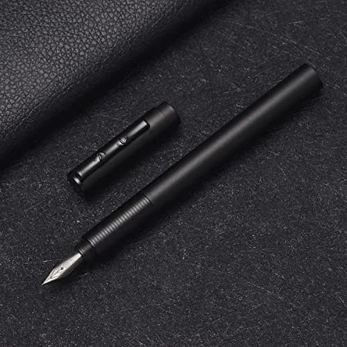 erofa H3 Fountain Pen Titanium Black Fine Nib with Bamboo Clip, Aluminum Alloy Writing Pen 13.5cm (5.3in) thumbnail 7
