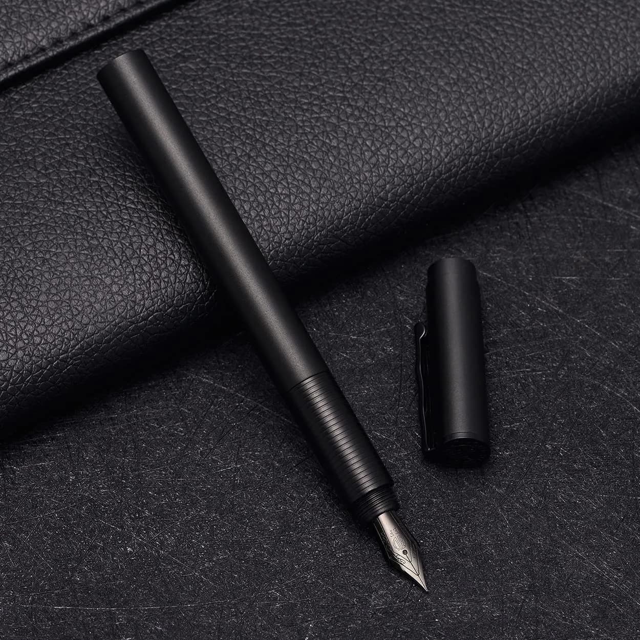 erofa H3 Fountain Pen in Titanium Black with Fine Nib and Bamboo Clip, 0.5mm - view 2