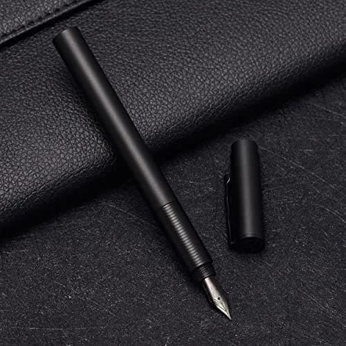 erofa H3 Fountain Pen Titanium Black Fine Nib with Bamboo Clip, Aluminum Alloy Writing Pen 13.5cm (5.3in) thumbnail 2