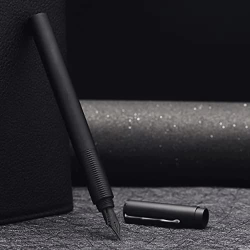erofa H3 Fountain Pen Titanium Black Fine Nib with Bamboo Clip, Aluminum Alloy Writing Pen 13.5cm (5.3in) thumbnail 3