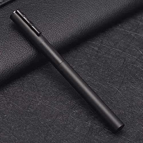 erofa H3 Fountain Pen - Titanium Black Bent Nib with Bamboo Clip, 0.5mm Fine Point thumbnail 2